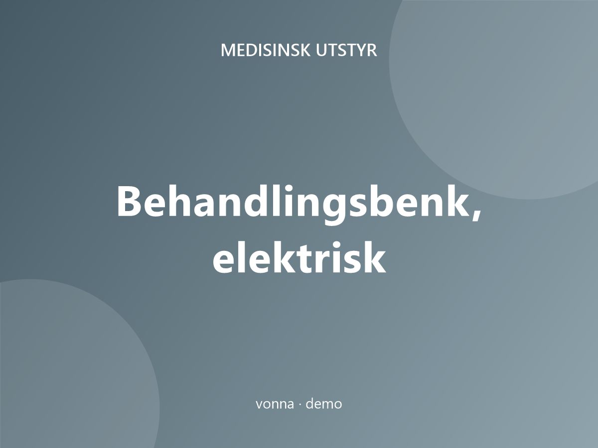 Behandlingsbenk, elektrisk