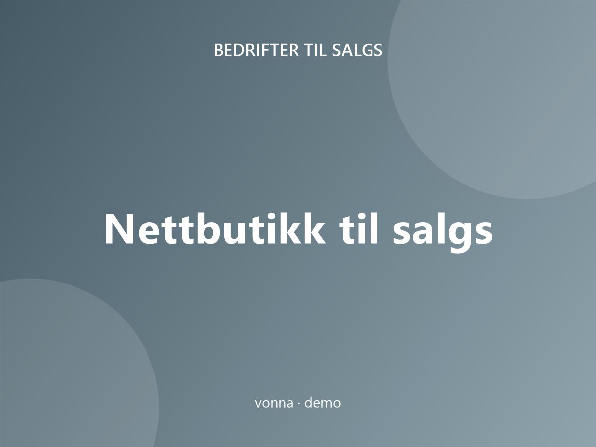 Nettbutikk til salgs