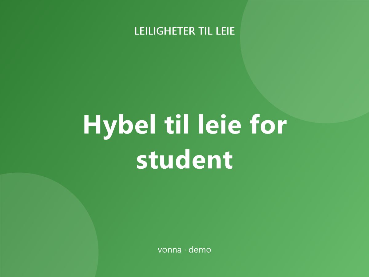 Hybel til leie for student