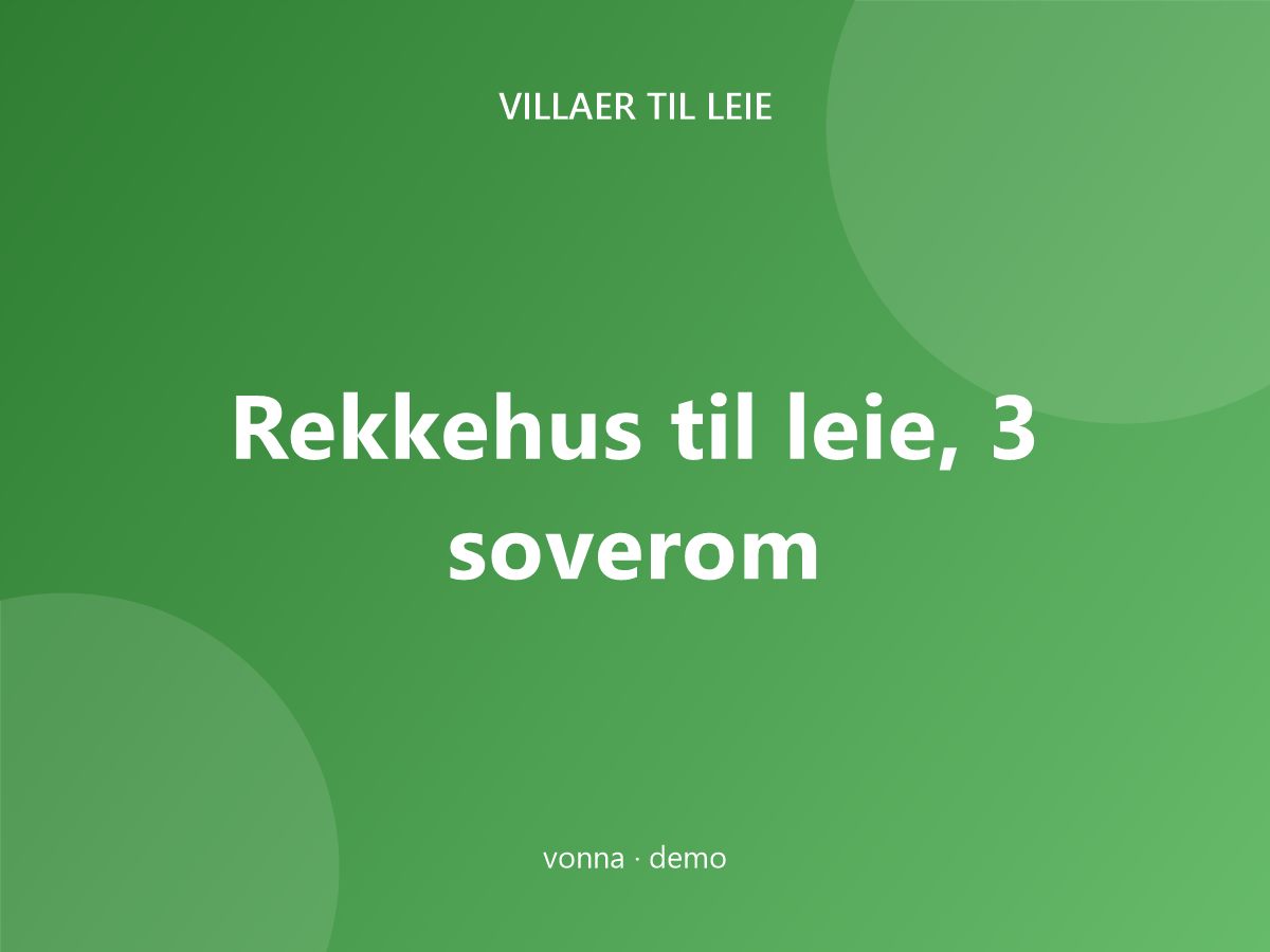 Rekkehus til leie, 3 soverom