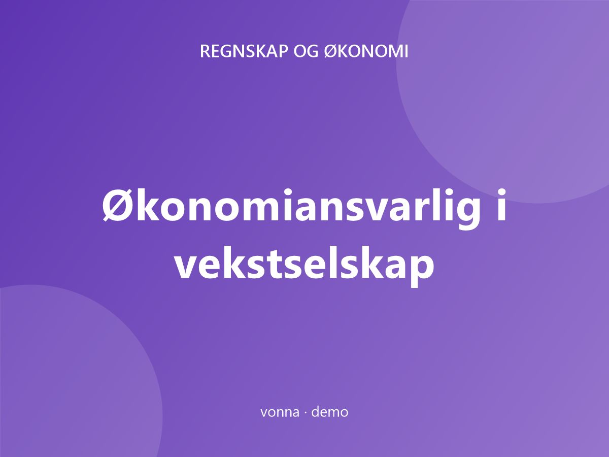 Økonomiansvarlig i vekstselskap