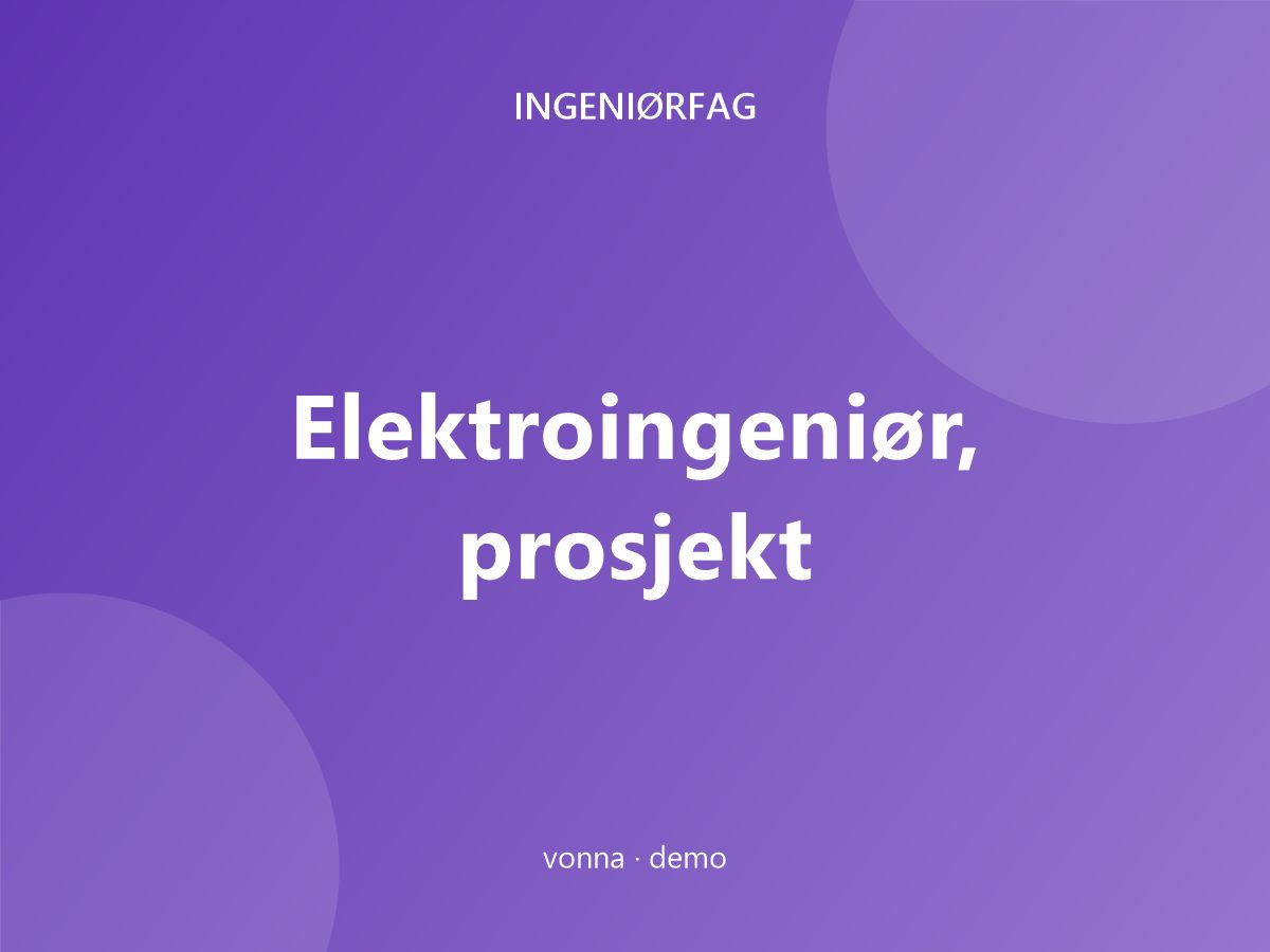 Elektroingeniør, prosjekt