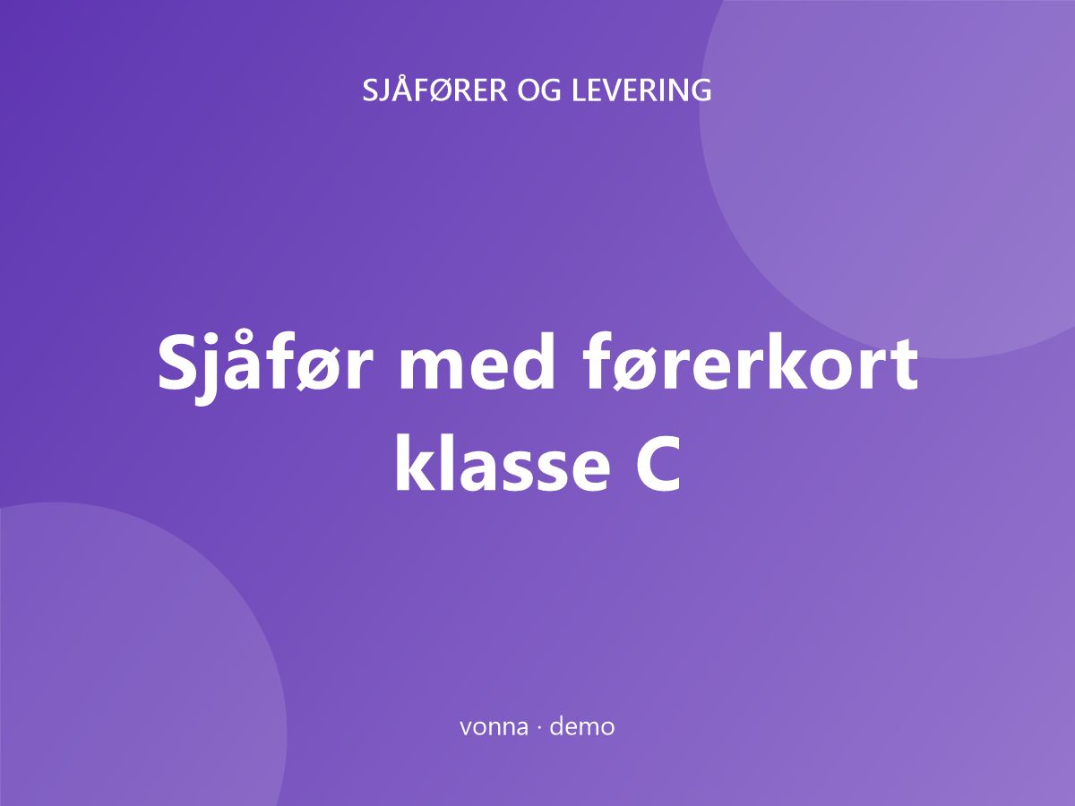 Sjåfør med førerkort klasse C