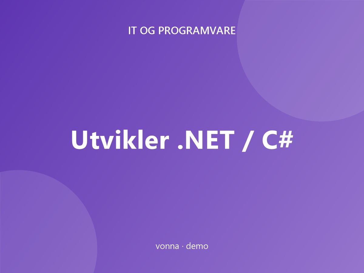 Utvikler .NET / C#