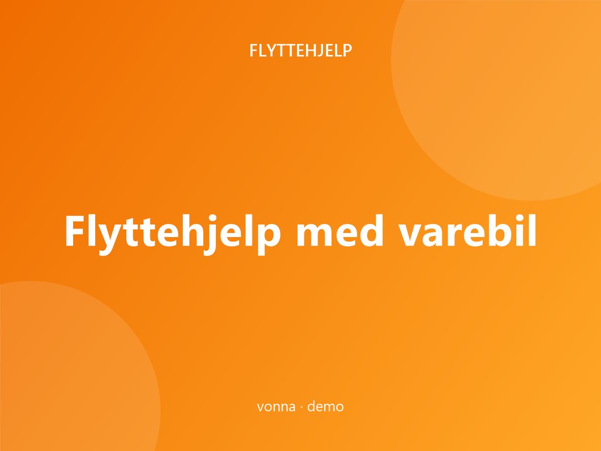 Flyttehjelp med varebil