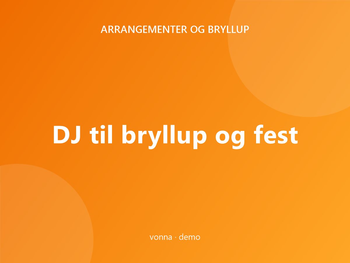 DJ til bryllup og fest